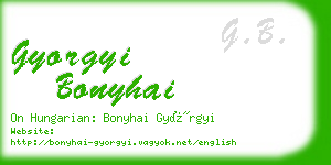 gyorgyi bonyhai business card